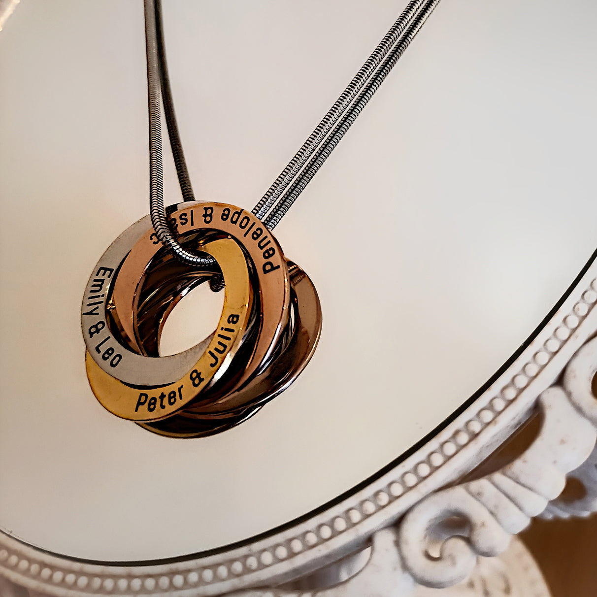 Interlinked Family Love Circles Personalised Necklace Family Jewellery ...