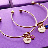 BUY ONE GET ONE Knot Bangle with Disc Charm & Birthstone