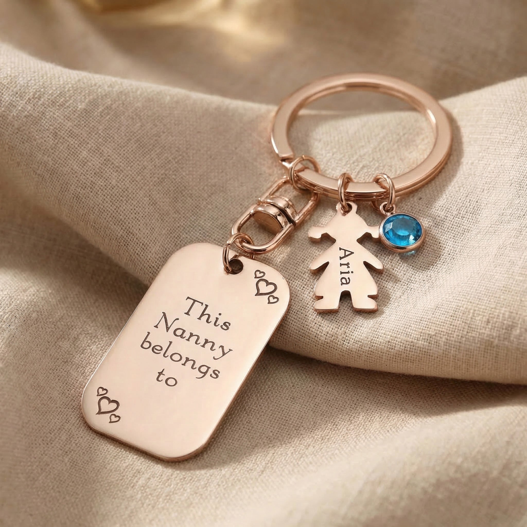 Children Key Rings Kids Love Tag Keyring | Personalised Family Keyring with Charms | Belle ...