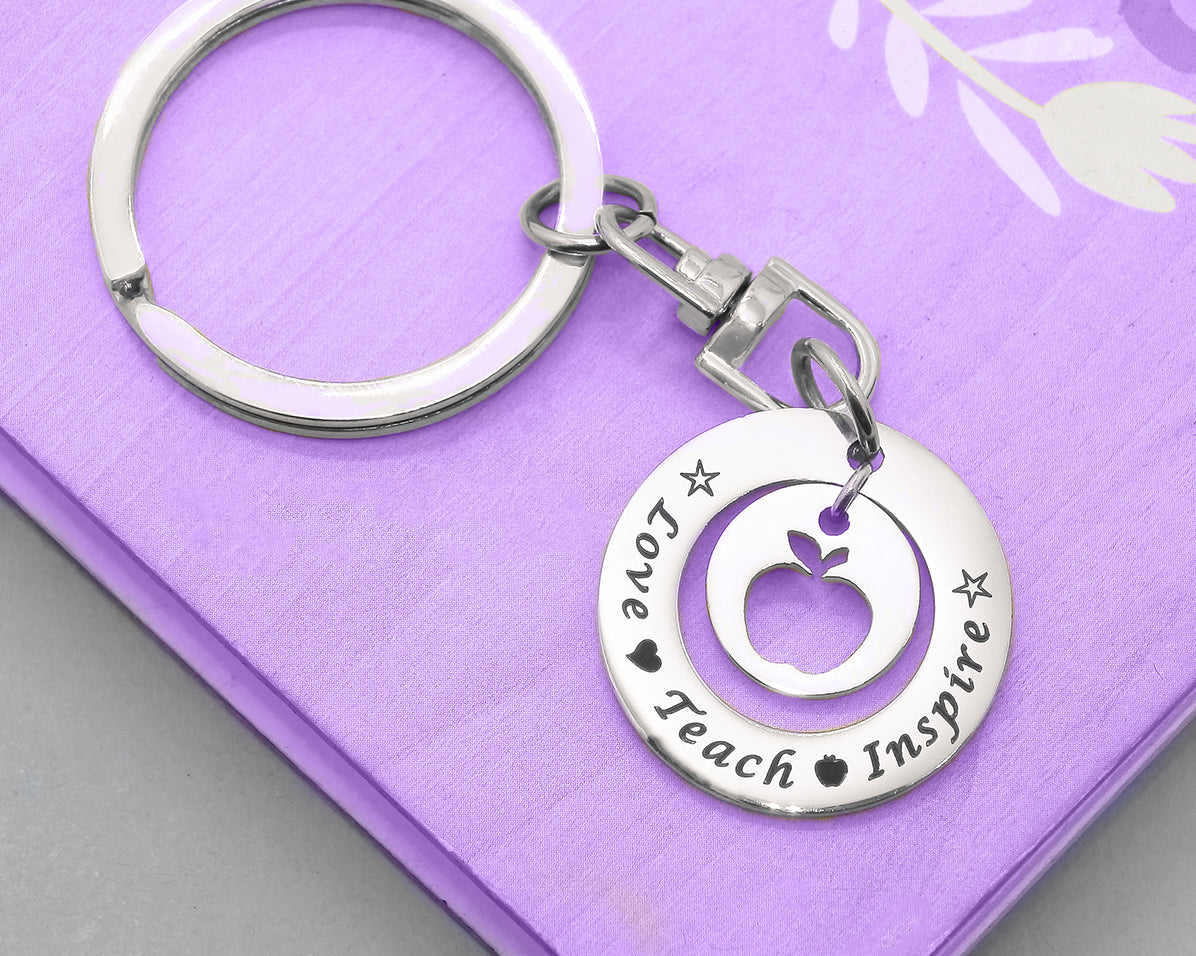 Love Teach Inspire Teacher Keyring
