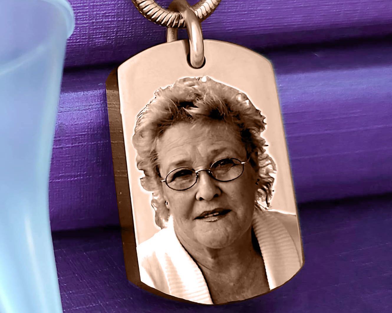 Memory Photo Tag Personalised Cremation Necklace