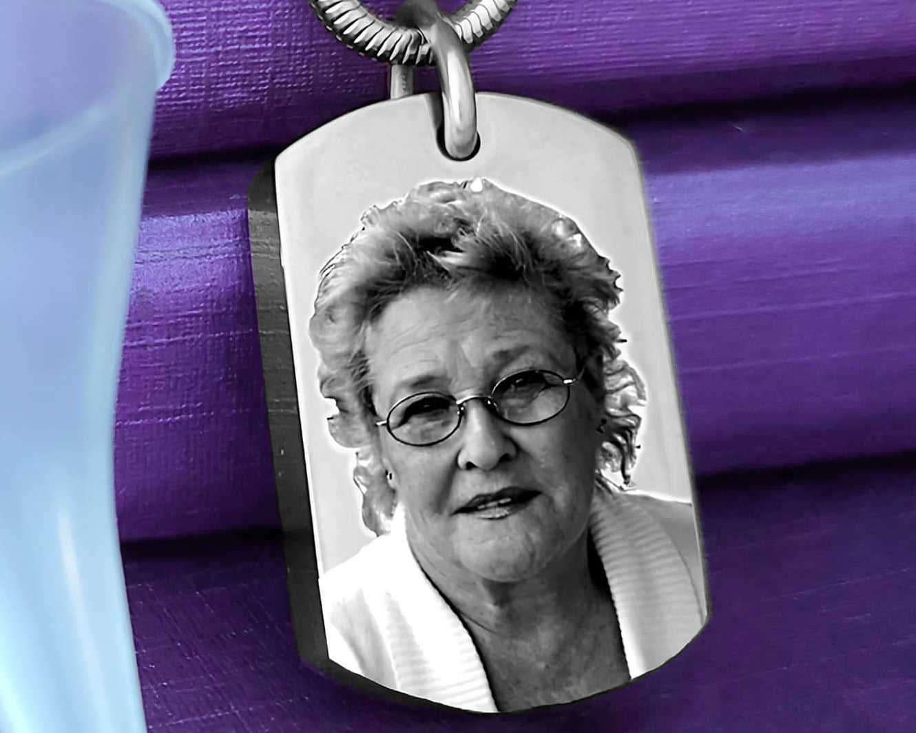 Memory Photo Tag Personalised Cremation Necklace