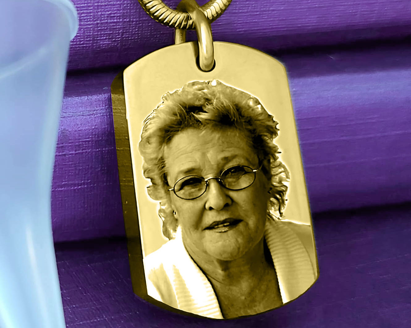 Memory Photo Tag Personalised Cremation Necklace