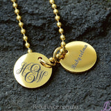 Monogram Initial Disc Necklace