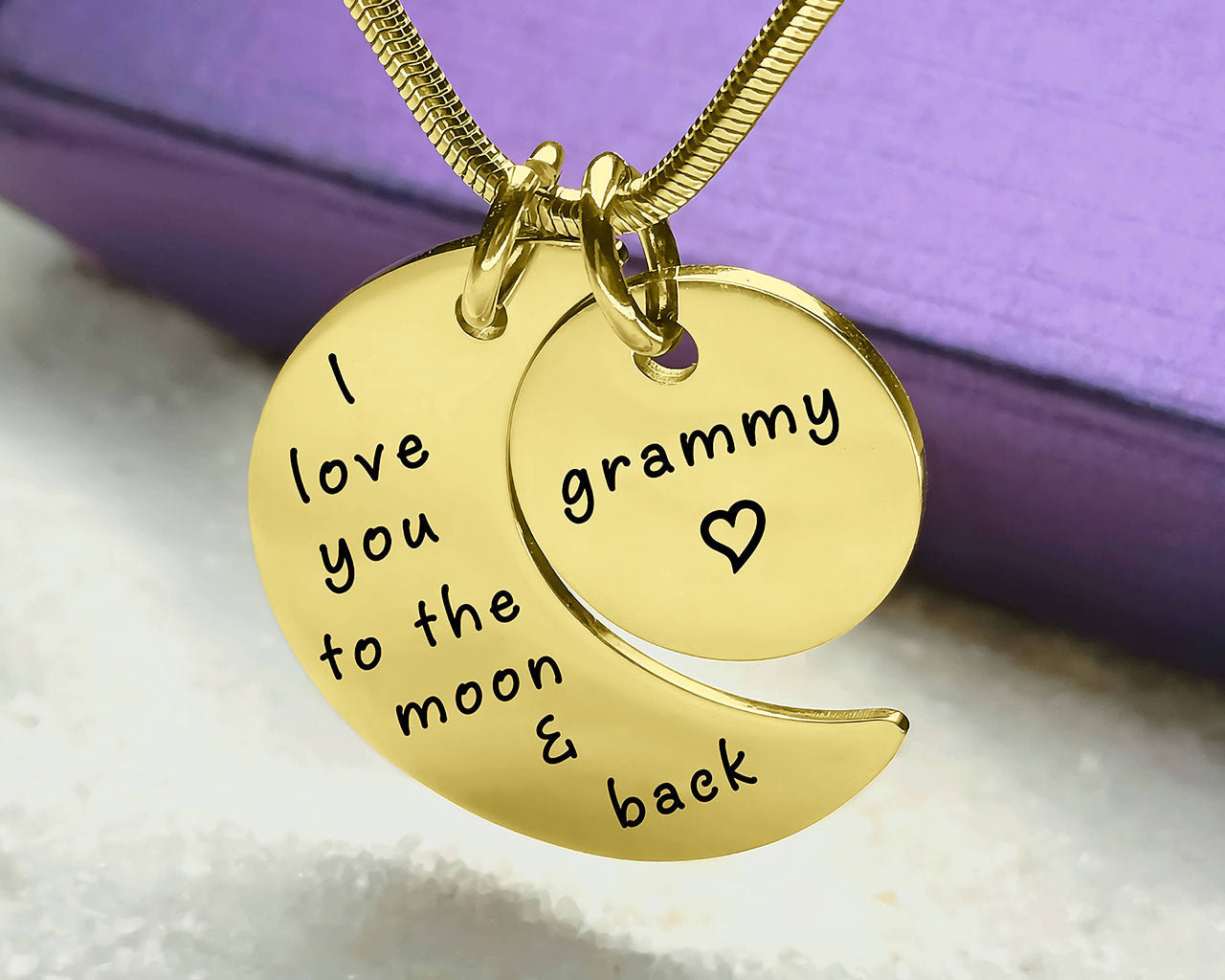 Moon and Back Necklace