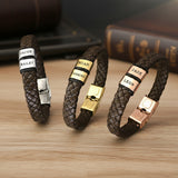 Personalised Brown Leather Bracelet, Bangles & Bracelets by Belle Fever Jewellery