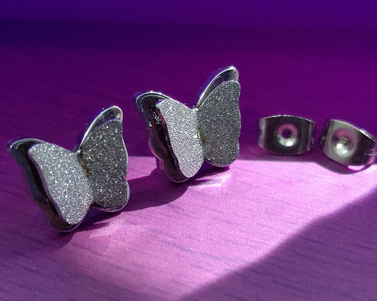 Sparkling Butterfly Stud Earrings