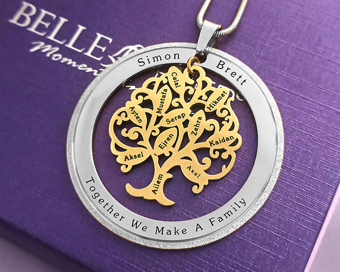 Tree of My Life Necklace with Sparkling Washer