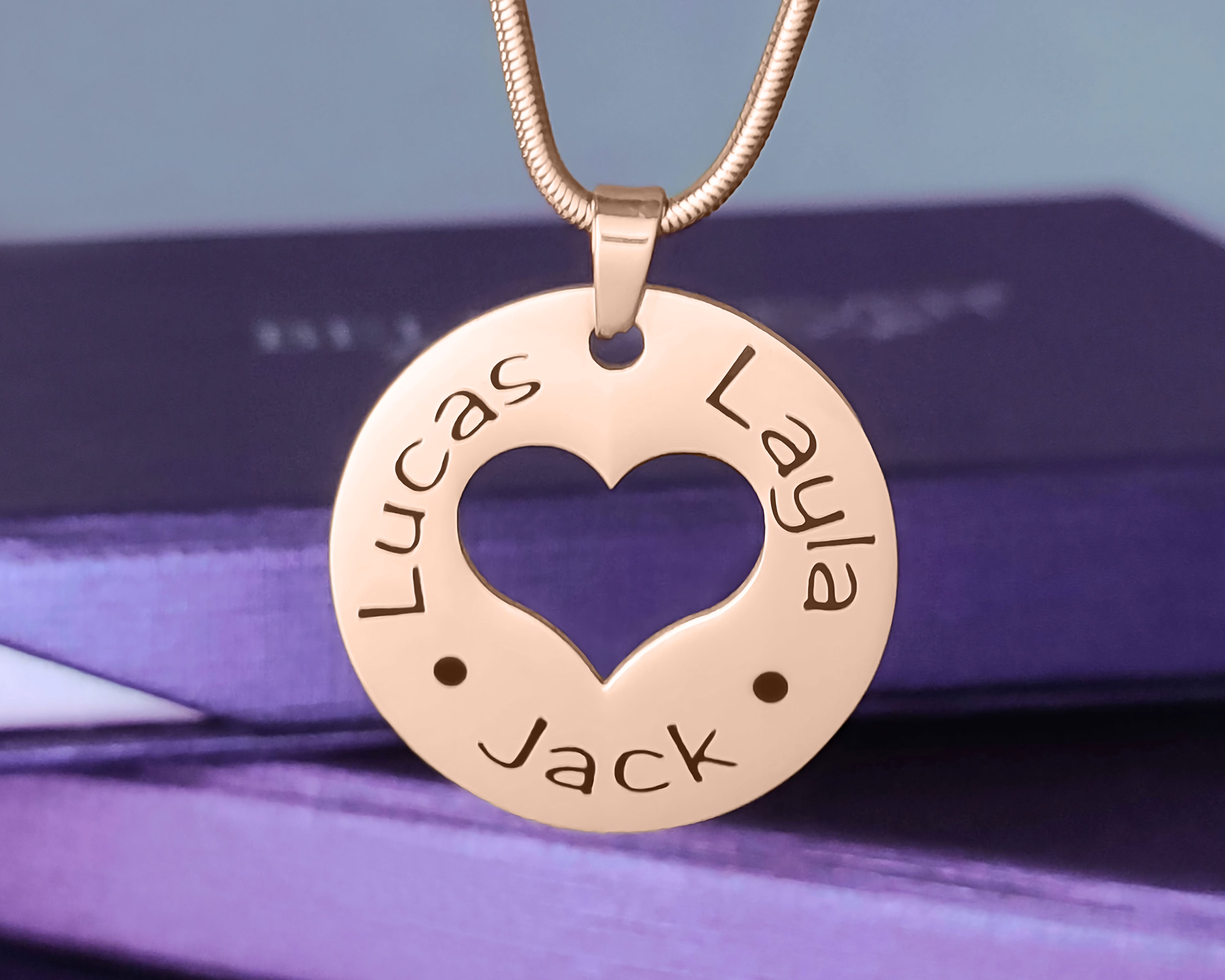 Rose Gold Triple Love Necklace, sentimental keepsake for mother's day, Mothers Jewellery by Belle Fever