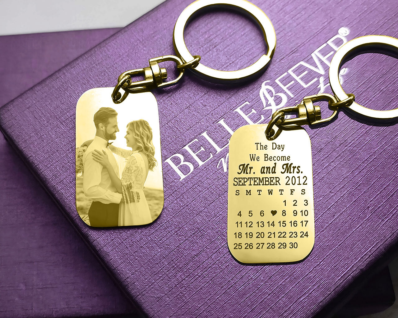 Wedding and Anniversary Photo Tag Keyring