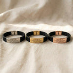 Always Remember personalised ID bracelet in multiple color variations with engraved plate design