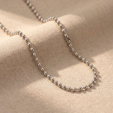 Ball chain necklace in silver with polished bead chain design, minimalist jewellery for layering