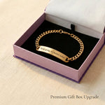 Bar bracelet with stones presented in elegant jewelry gift box packaging