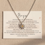 Beginning necklace with inspired card message, meaningful jewellery for new beginnings and keepsake gift