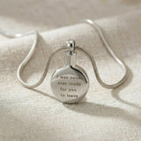 Silver circle cremation necklace with round urn pendant for memorial ashes