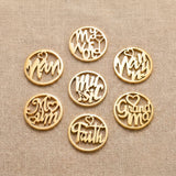 Circle of trust necklace centre charm options showing various word of insert, meaningful family jewellery 