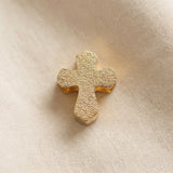 Textured gold cross charm for Moments Bracelet with elegant religious jewelry-inspired detailing
