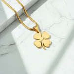 Belle Fever Personalized Four Leaf Clover Necklace, custom name pendant symbolizing good luck, new beginnings & heartfelt connection.