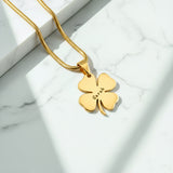 Belle Fever Personalized Four Leaf Clover Necklace, custom name pendant symbolizing good luck, new beginnings & heartfelt connection.