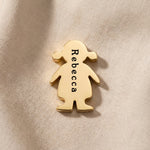 Personalized girl silhouette charm for Moments Bracelet with custom engraved name and sentimental meaning