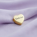 belle gold fever engraved heart charm for Moments bracelet, custom name bead designed to fit European style jewelry