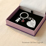 Kids Love Heart Keyring in premium gift box with engraved heart disc and charm, meaningful gift