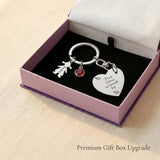 Kids Love Heart Keyring in premium gift box with engraved heart disc and charm, meaningful gift