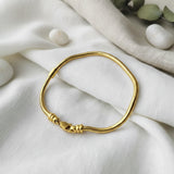 Belle Fever  Gold tone Moments bracelet starter base, minimalist everyday charm bracelet designed for personalisation.