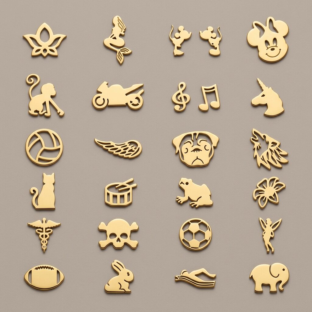 Personalised name necklace showing decorative symbol and ornament customization options 
