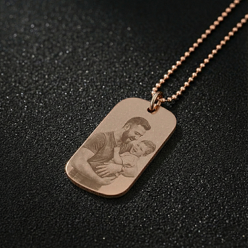 Custom Photo Dog Tag necklace - Photo Jewellery by Belle Fever