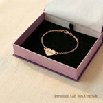 Personalised heart bracelet in premium gift box, meaningful jewellery gift idea