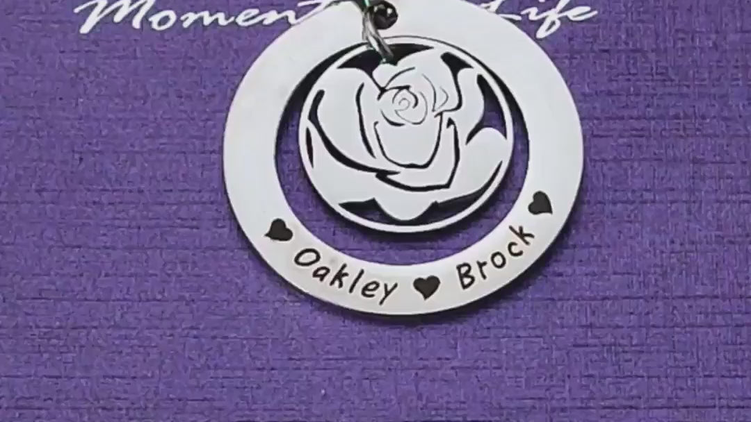 Personalised Rose Family Necklace | Unique Rose-Shaped Pendant Gift