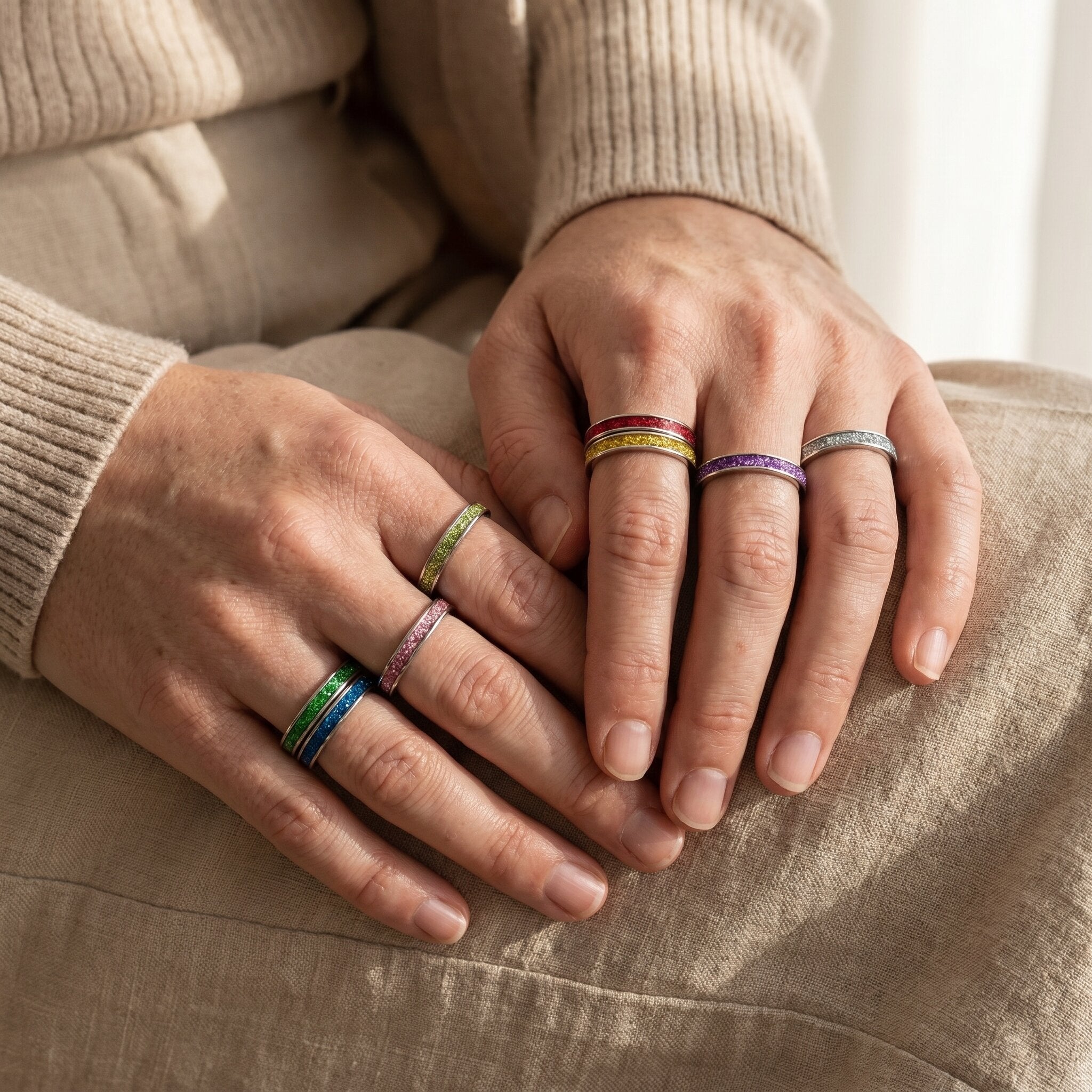 River Set Rings River Ring | Stackable Crystal Band | 10 Colours | Belle Fever – BELLE ...