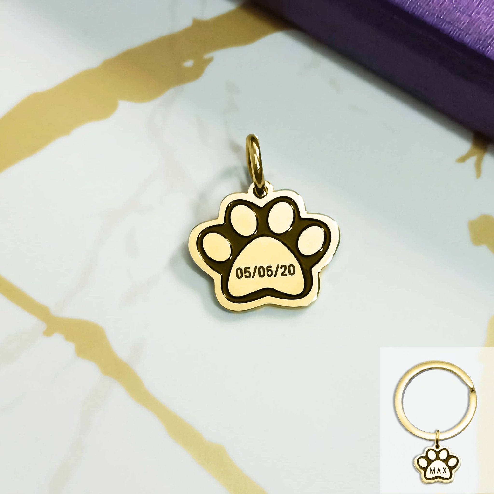 Single Paw Print Charm for Keyring