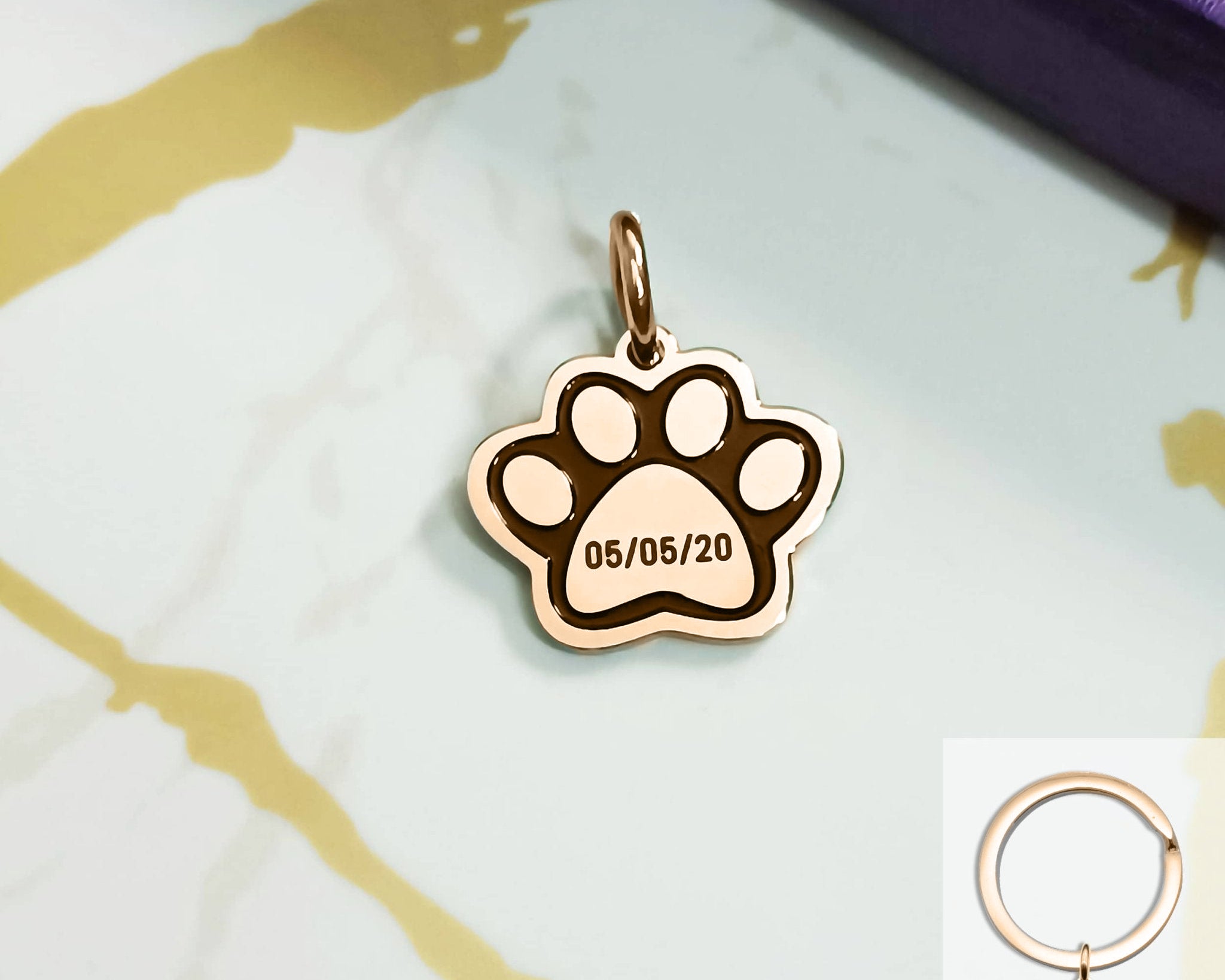 Single Paw Print Charm for Keyring