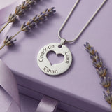 Silver Triple Love Necklace, perfect gift for Mom. Mother Jewellery by Belle Fever 