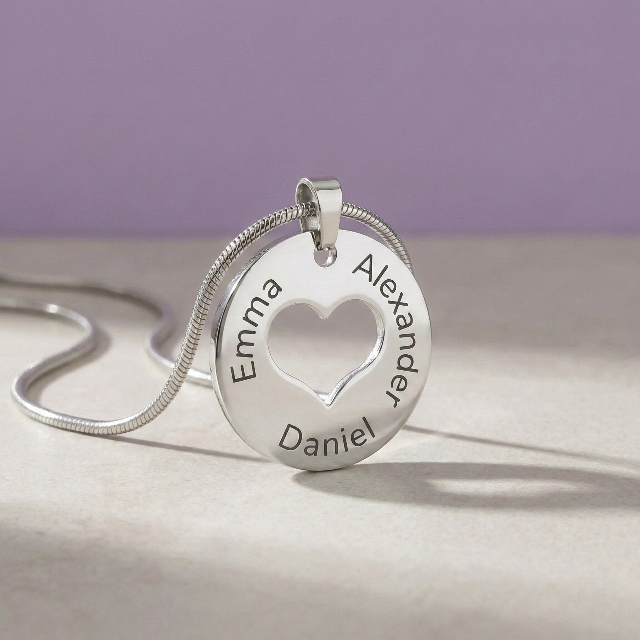 Silver Triple Love Necklace, sentimental keepsake, Mothers Jewellery by Belle Fever 