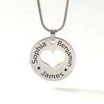 Silver Triple Love Necklace in white background - Mothers Jewellery by Belle Fever