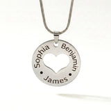 Silver Triple Love Necklace in white background - Mothers Jewellery by Belle Fever