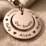 Close-up of Washer Disc Keyring with engraving detail