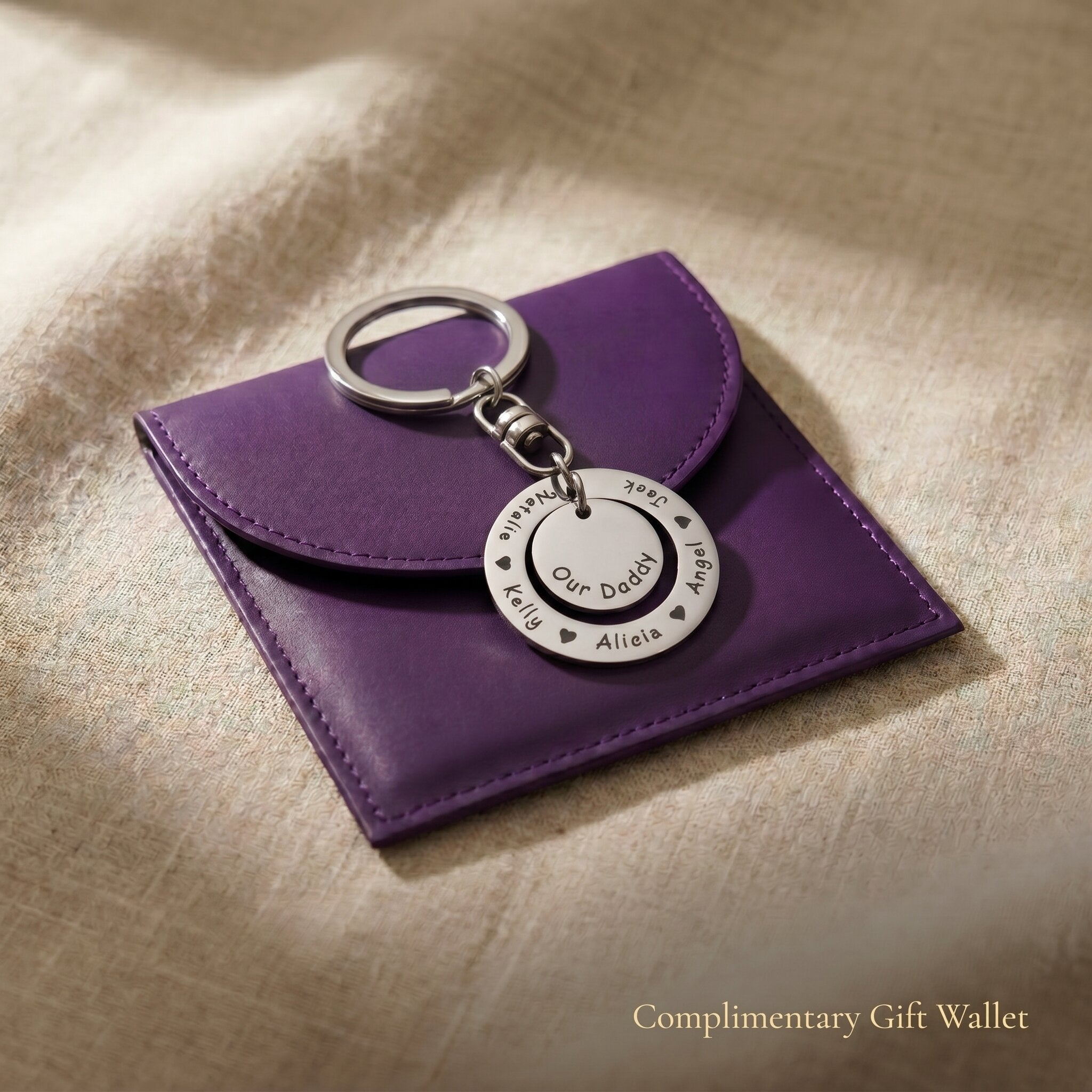 Washer Disc Keyring presented in premium gift box, personalised keepsake gift idea