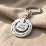 Silver Washer Disc Keyring with engraved message, personalised keepsake hero image