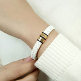 Personalised White Leather Bracelet