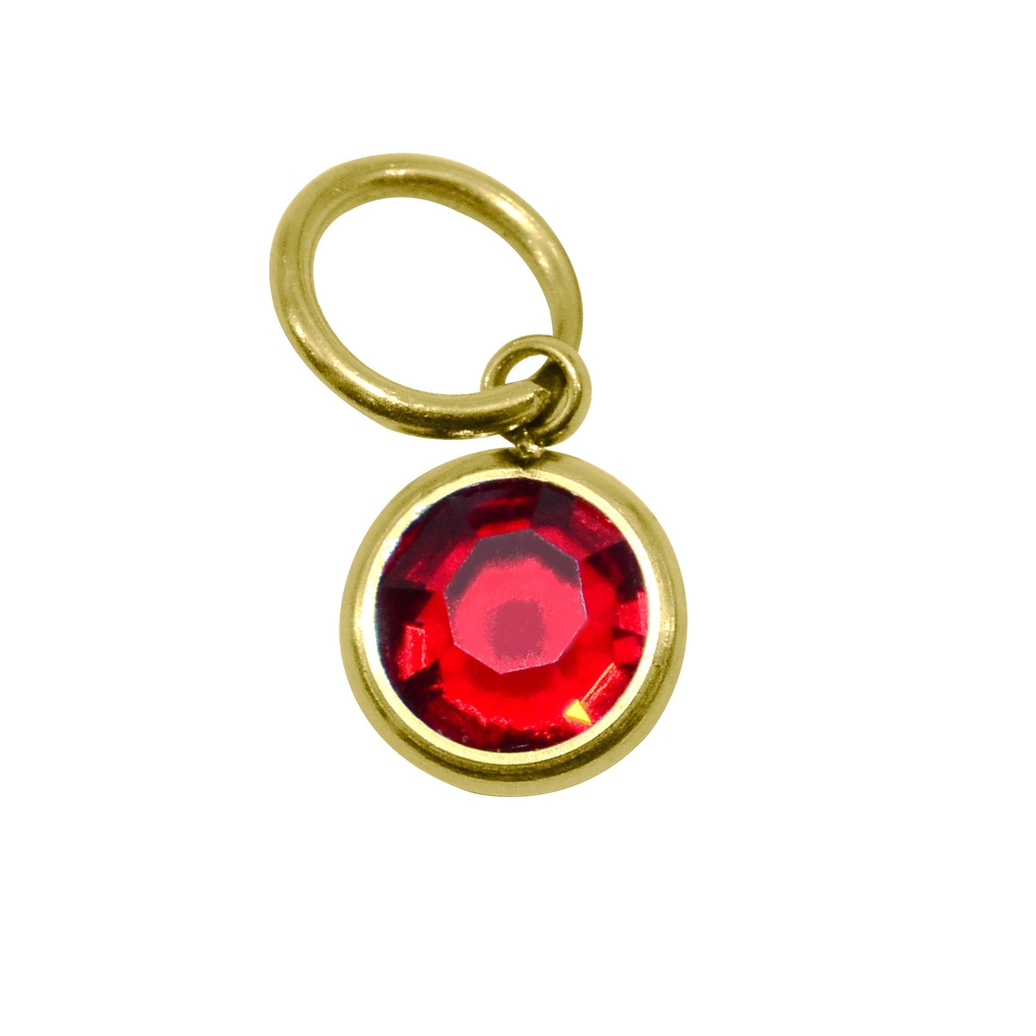 14th GOLD Hanging Birthstone Charm (Optional) - Options Variants