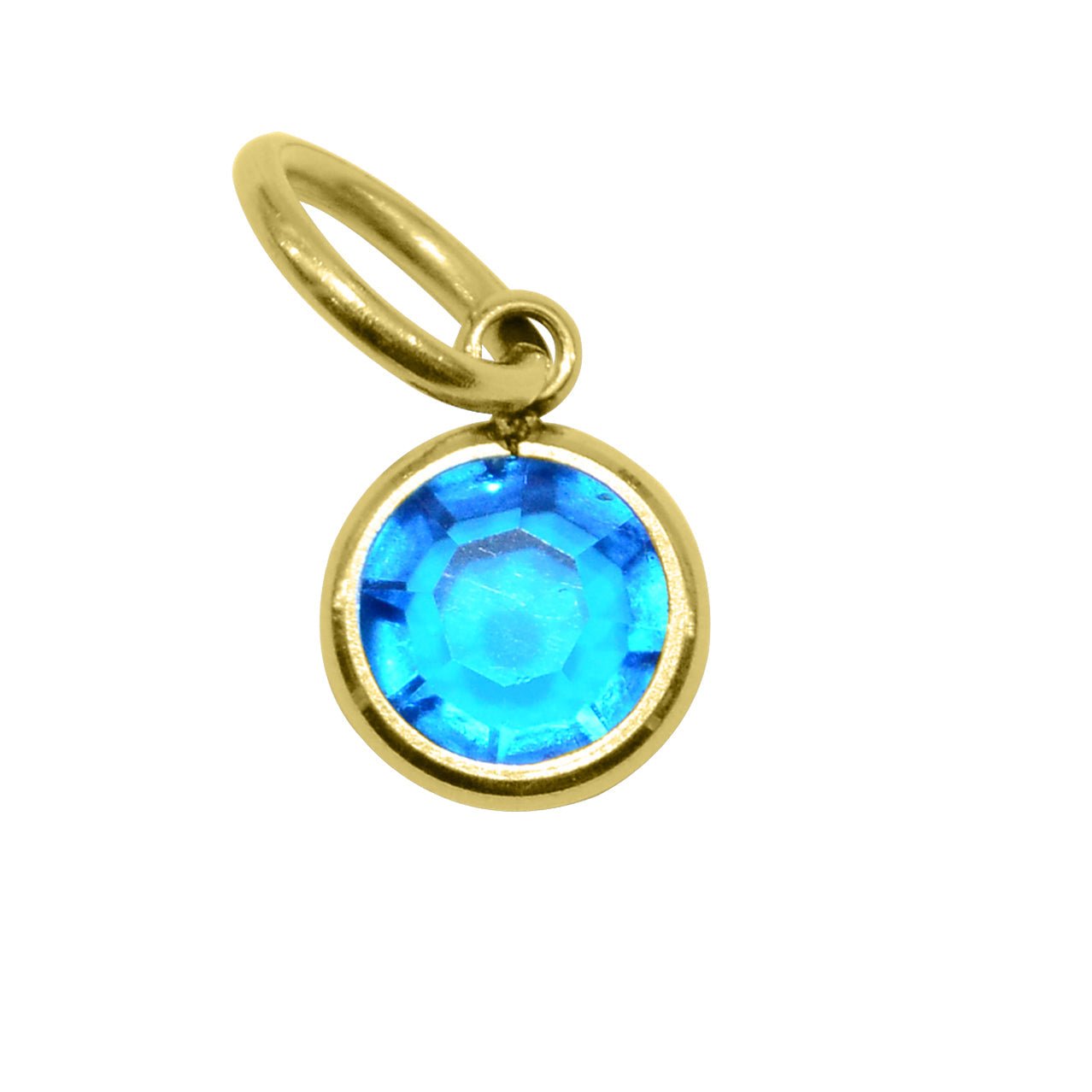 14th GOLD Hanging Birthstone Charm (Optional) - Options Variants