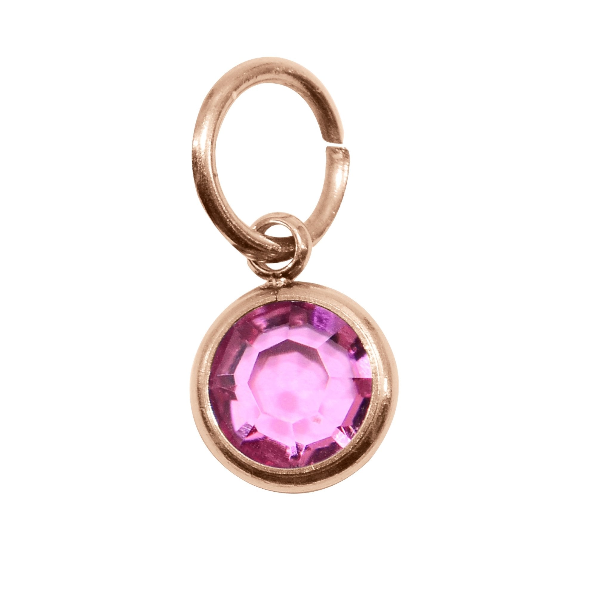7th ROSE GOLD Hanging Birthstone Charm (Optional) - Options Variants