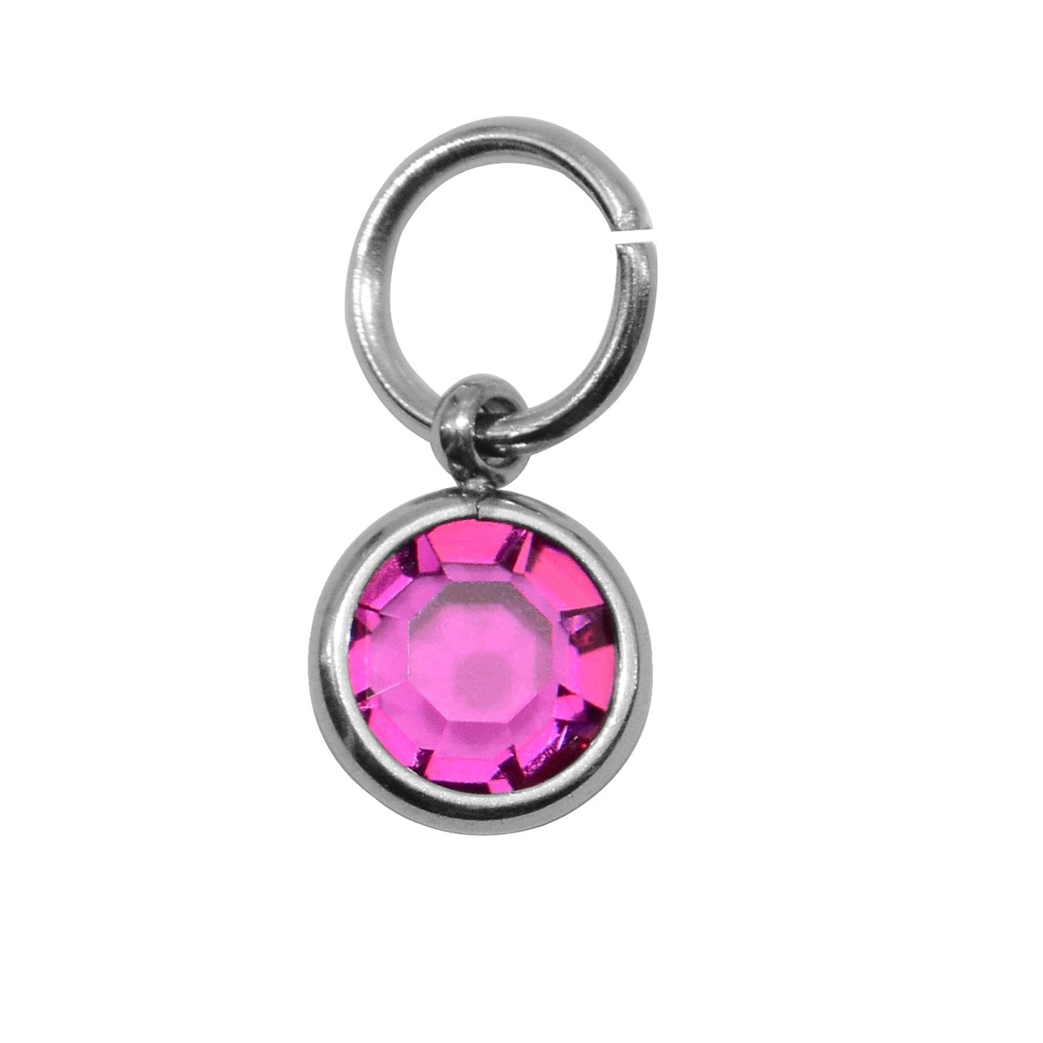7th SILVER Hanging Birthstone Charm (Optional) - Options Variants