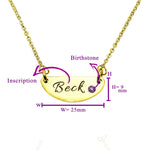 Beck Birthstone Name Necklace - Name Necklaces by Belle Fever
