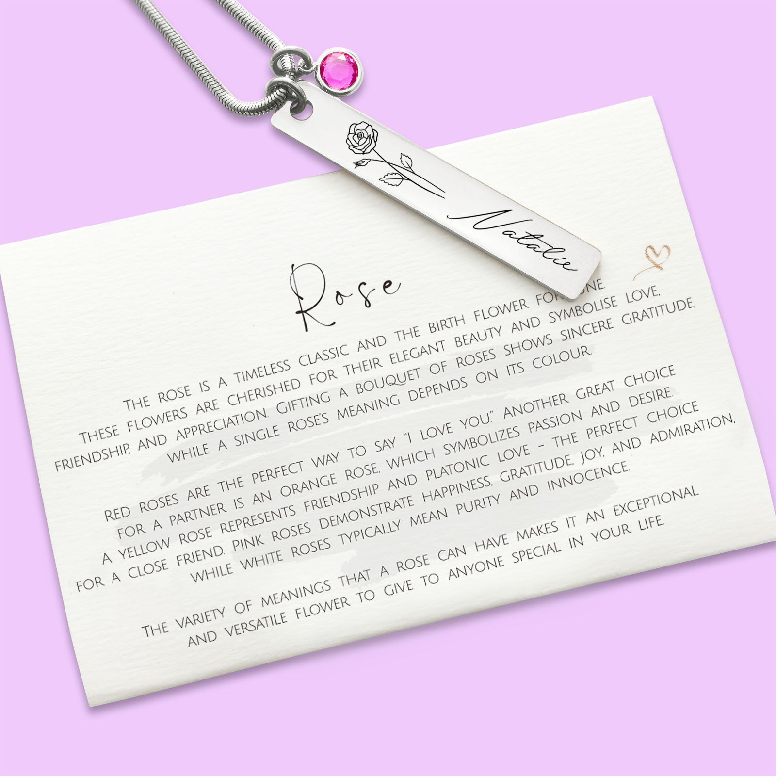 Birth Flower & Birthstone Personalised Necklace - ARTI by Belle Fever
