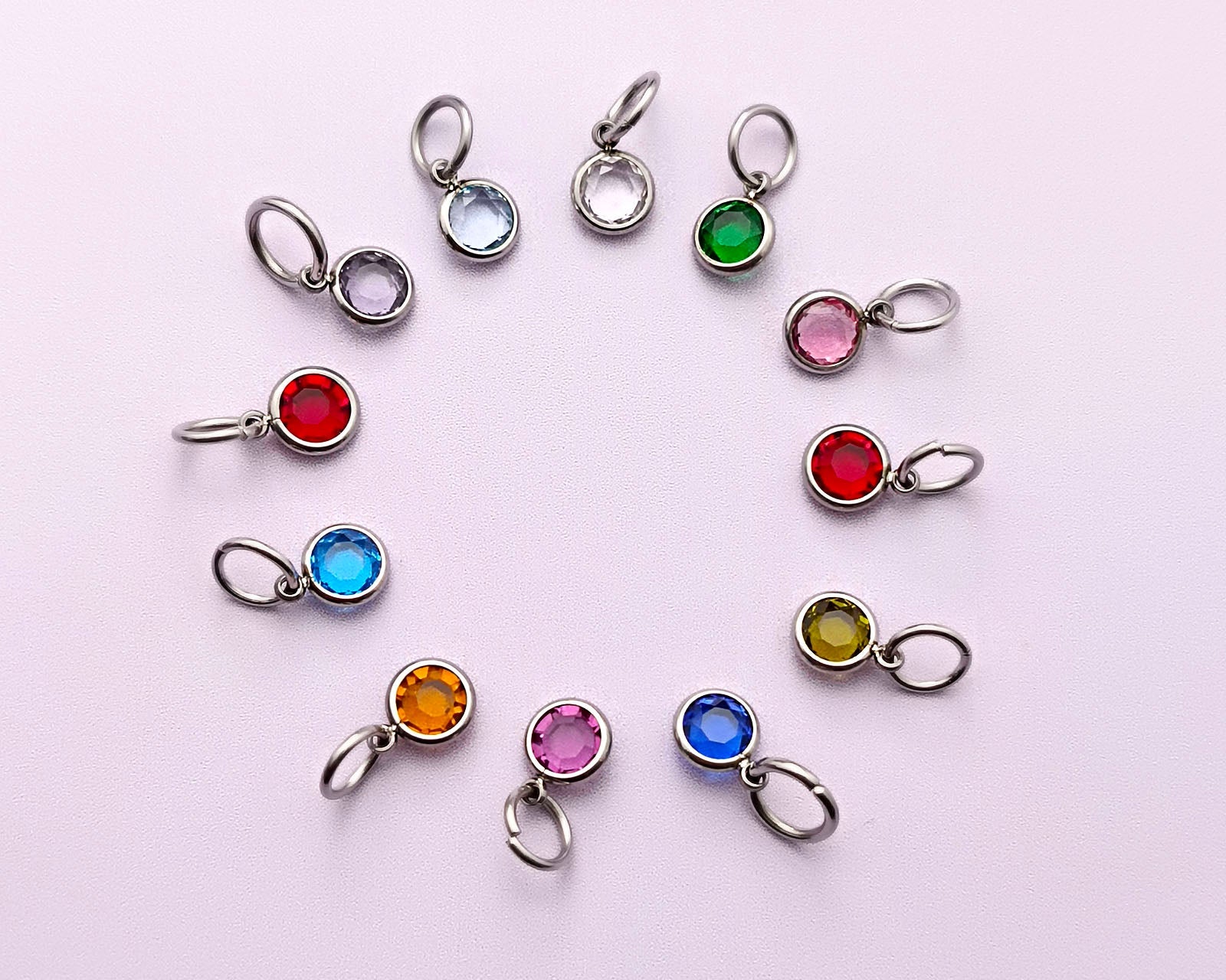 Birthstone Hanging Charm for Keyring - Keyrings by Belle Fever